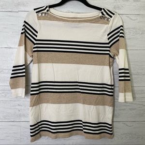 🌈 Croft and barrow striped 3/4 length top